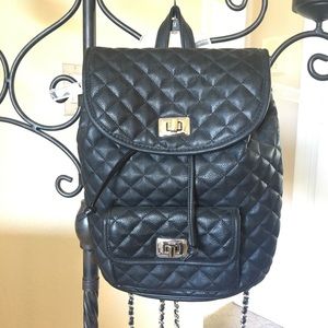 Steve Madden Black Quilted Backpack